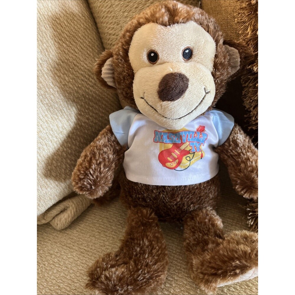 Nashville Tennessee Souvenir 12" Monkey Plush Stuffed Animal Toy - Brown Eyes